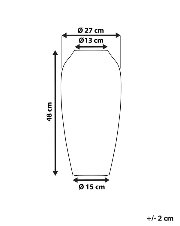 Dekorativ Gulvvase Sølv Terrakotta 48 cm Industriel Håndlavet Design med Egyptisk Form Perfekt til Entre og Stueindretning