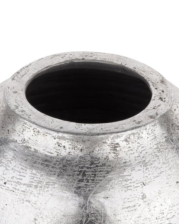 Dekorativ Gulvvase Sølv Terrakotta 48 cm Industriel Håndlavet Design med Egyptisk Form Perfekt til Entre og Stueindretning