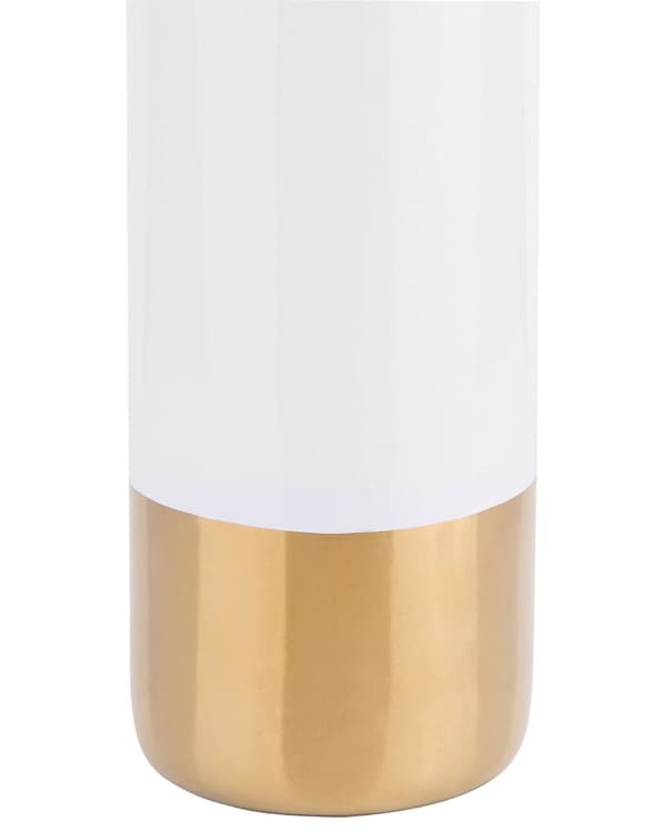 Blomsvas Vit med Guld Stengods 36 cm Elegant Design Dekorativ