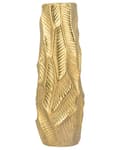 Miniatyrbillede 1 af 7: Dekorativ Vase Guld Stentøj 37 cm Udskåret Overflade Uregelmæssig Form Moderne Design perfekt til spiseborde kommode og vindueskarm