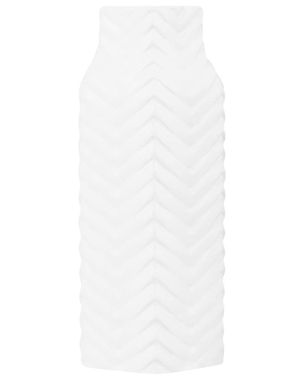 Blomvas Vit Stengods Blank Ribbad Modern Glam