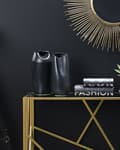 Miniatyrbild 4 av 9: Dekorativ Bordsvas Svart Stengods 33 cm Glam
