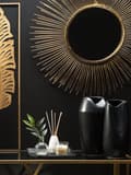 Miniatyrbild 5 av 9: Dekorativ Bordsvas Svart Stengods 33 cm Glam