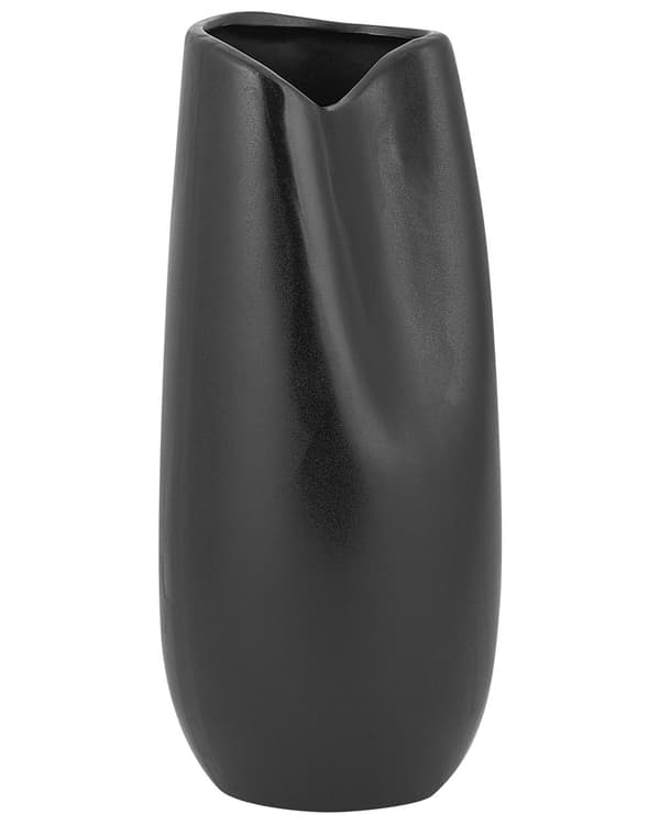 Koristemaljakko musta kivitavara ⌀ 12 x 32 cm pyöreä moderni glamour