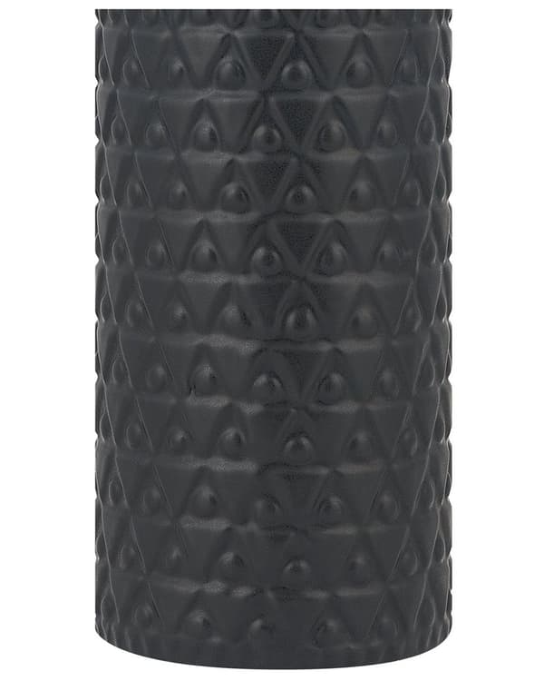 Koristemaljakko musta kulta kivitavara ⌀ 14 x 39 cm geometrinen kuvio pyöreä pullonmuotoinen perinteinen