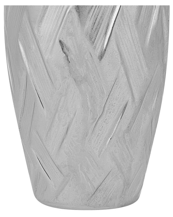 Koristemaljakko hopea kivitavara ⌀ 12 x 33 cm pyöreä kaiverrettu geometrinen kuvio moderni