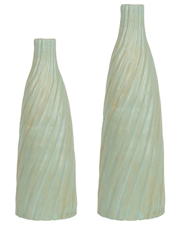 Dekorativ Vase Lysegrøn 54 cm Keramik Minimalistisk Moderne Skandinavisk Design