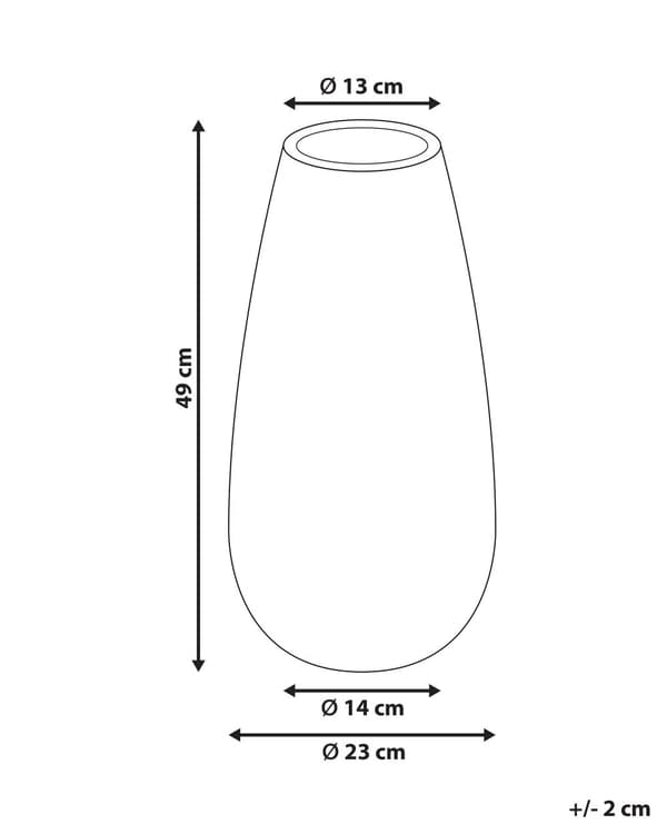 Høj dekorativ vase Brun Keramik 48 cm Bordgulvvase i antikt look stue opholdsrum