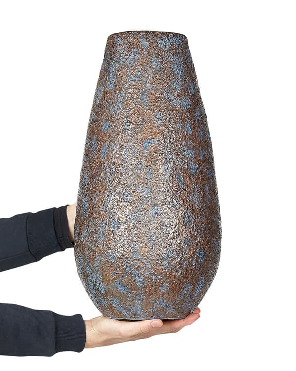 Hög Dekorativ Vas Brun Keramik 48 cm Antik Look Bords- och Golvvas Vardagsrum Sovrum