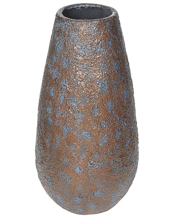 Hög Dekorativ Vas Brun Keramik 48 cm Antik Look Bords- och Golvvas Vardagsrum Sovrum
