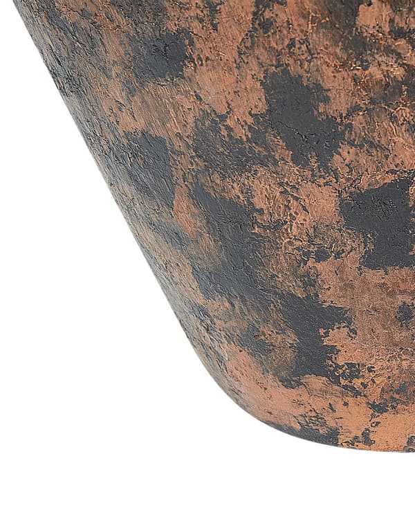 Dekorativ vase kobber turkis 33 cm terracotta håndlavet rund bred hals rustik