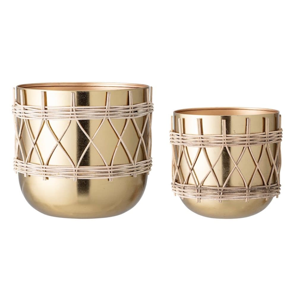 Blomsterkrukke Guld Metal 2-pak