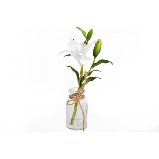 Lilja + lasipullo - 23 x 9 cm