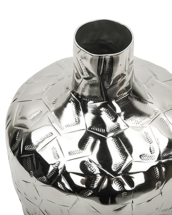 Blomstervase Sølv Aluminium 39 cm Dekorativ Anti-rids underlag Moderne Stue Glamourøs Accentstykke til Stue