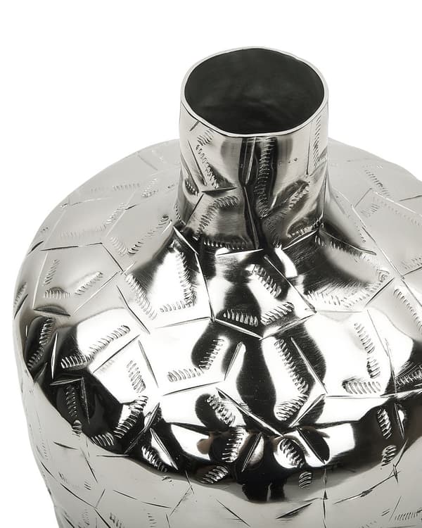 Blomstervase Sølv Aluminium 39 cm Dekorativ Anti-rids underlag Moderne Stue Glamourøs Accentstykke til Stue