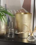 Miniatyrbild 2 av 6: Blomvas Guld Metall 31 cm Dekorativ Vattentät Modern Vardagsrum Glamour Accentpjäs