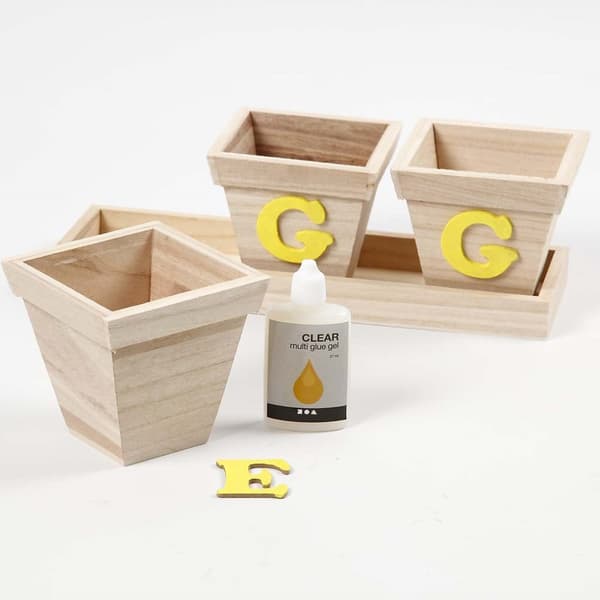 Krukor i Trä 3-pack  - 27x9x9 cm - Kejsarträd