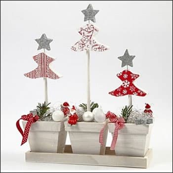 Krukor i Trä 3-pack - 27x9x9 cm - Kejsarträd