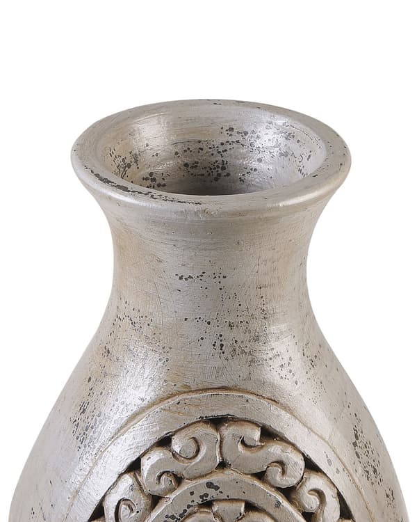 Koristemaljakko harmaa terrakotta 16 x 51 x 16 cm korkea käsinmaalattu kreikkalainen