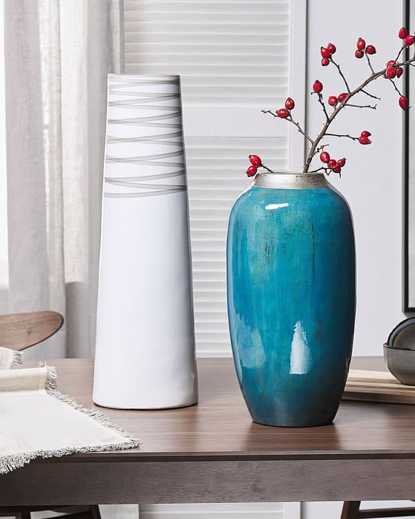 Dekorativ vase Hvid Terrakotta Elegant Moderne Stil