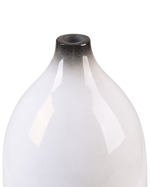 Dekorativ Vas Svart och Vit 46 cm Terrakotta Elegant Modern