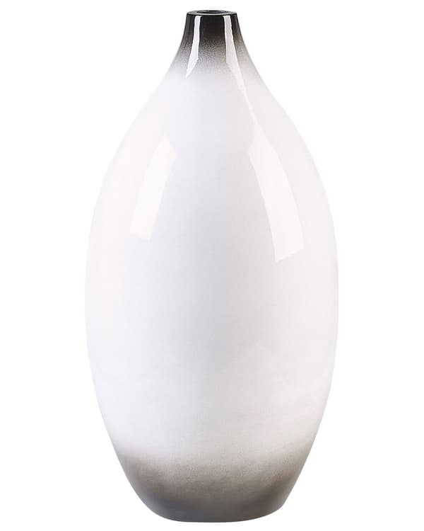 Koristemaljakko valkoinen/musta terrakotta 46 cm elegantti moderni tyyli
