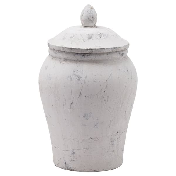 Hill Interiors Bloomville Stone Ginger Jar Light Stone 29cm x 24cm x 24cm
