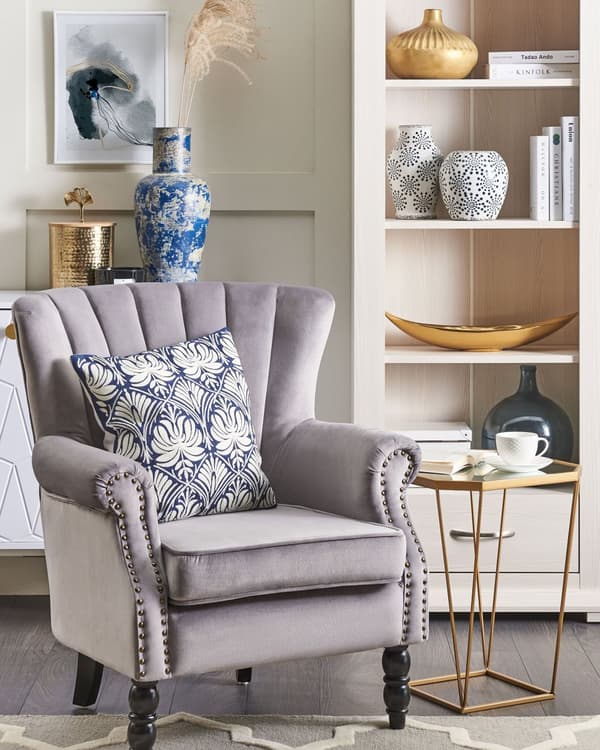 Blomstervase Hvid Blå Keramik 19 cm Prik Mønster Vandtæt Distressed Knitret Look Retro Design Håndværk til Stue med Anti Rids Underlag
