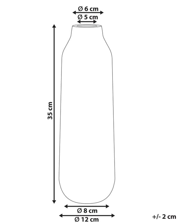 Blomvas Vit och Blå Stengods Hög 35 cm Blommönster Sliten Finish Vattentät
