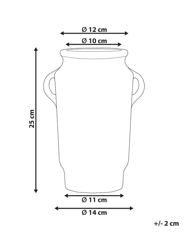 Vase Blå Hvid Nuance Flerfarvet Stentøj ø 14 x 25 cm Blomstervase med Hank Dekorativ Tilbehør Bordpynt Soveværelse Pigeværelse Design Tilbehør