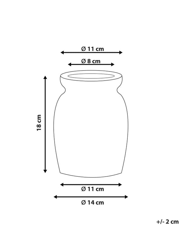 Blomstervase Hvid Blå Stentøj 18 cm Vandtæt Moderne Design Dekoration til Stue med Anti rids Underlag