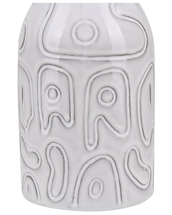 Vase Grå Stentøj 22 cm Indendørs Blomster Smuk Lille Opbevaring Dekoration Abstrakt Design Vandtæt Præcist Håndværk Kunst Spisebord Indretning