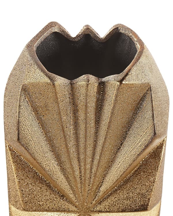 Koristemaljakko kultainen 17 x 37 x 10 cm kivitavara moderni glamour