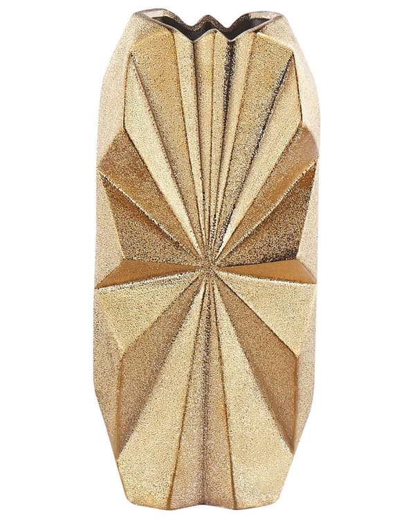 Koristemaljakko kultainen 17 x 37 x 10 cm kivitavara moderni glamour
