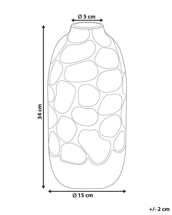 Dekorativ Vase i Hvid farve Stentøj 34 cm