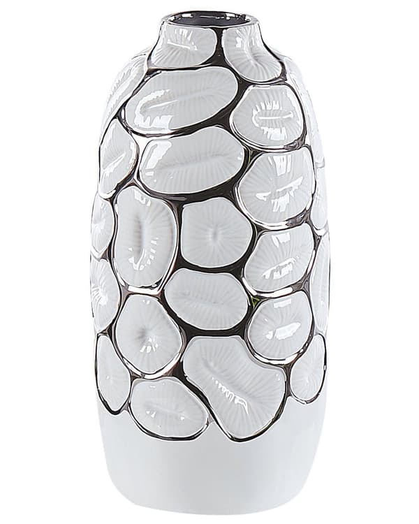 Dekorativ Vase i Hvid farve Stentøj 34 cm