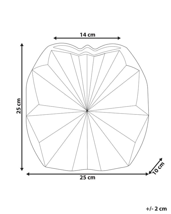 Dekorativ Vase i Guld Keramik 25 cm Glamour med Asymmetrisk Stjerne Stråler Mønster Effekt Kommode Skænk Indretning Stue Dekor