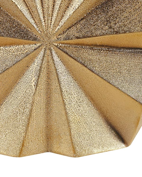 Dekorativ Vase i Guld Keramik 25 cm Glamour med Asymmetrisk Stjerne Stråler Mønster Effekt Kommode Skænk Indretning Stue Dekor