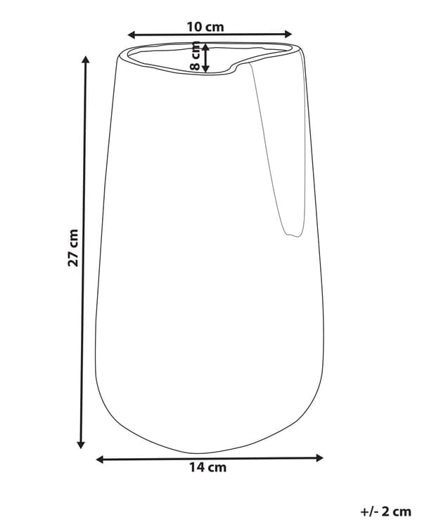 Dekorativ Vase i Sølv farve Stentøj 27 cm