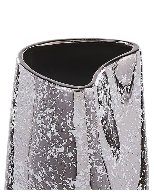 Dekorativ Vase i Sølv farve Stentøj 27 cm
