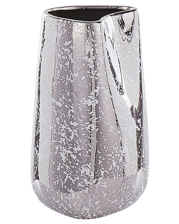 Dekorativ Vase i Sølv farve Stentøj 27 cm