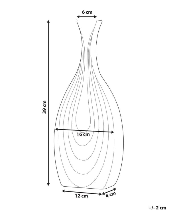 Dekorativ Vase i Guld farve Keramik 39 cm
