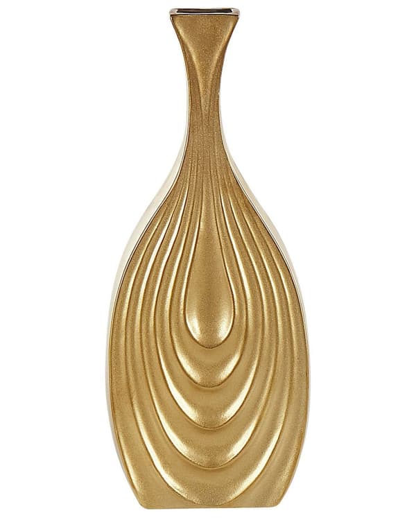 Dekorativ Vase i Guld farve Keramik 39 cm