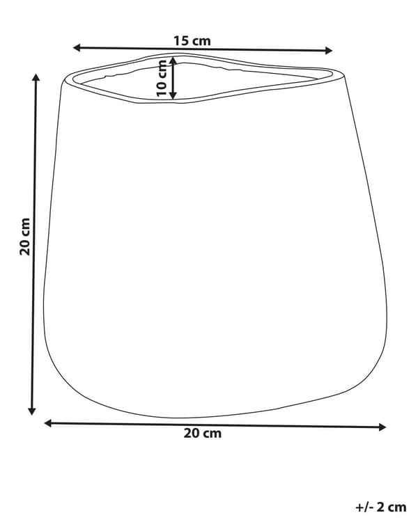 Dekorativ Vase i Sølv farve Stentøj 20 cm