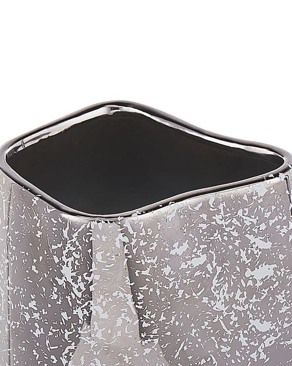 Dekorativ Vase i Sølv farve Stentøj 20 cm