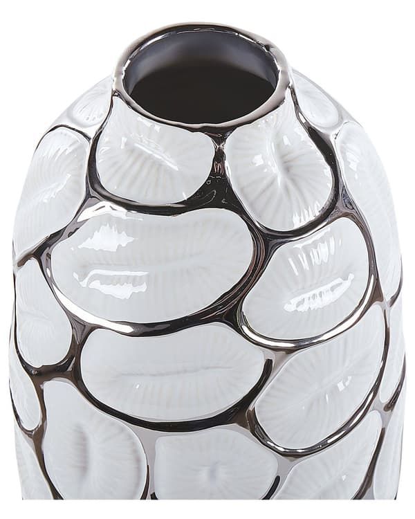 Blomvas Vit Stengods 28 cm Hemtillbehör Accentdel Glamourstil