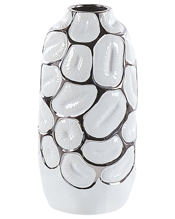 Blomvas Vit Stengods 28 cm Hemtillbehör Accentdel Glamourstil