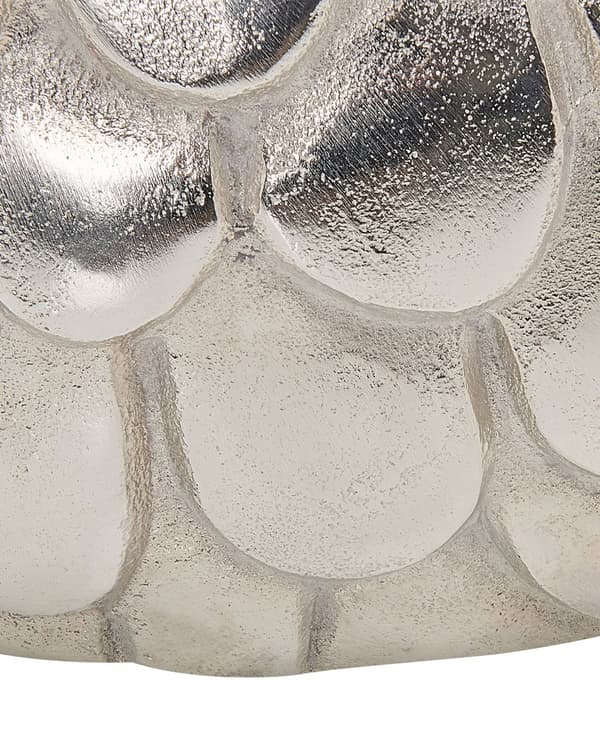 Blomvas Silver Aluminium Metall Dekorativ Rund Kruka Bordsskiva Heminredning Modern Design
