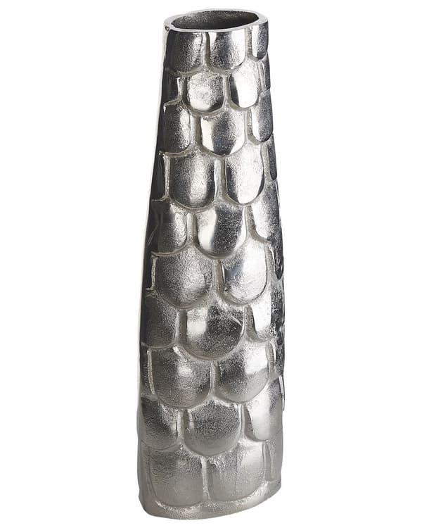 Blomvas Silver Aluminium Metall Dekorativ Kruka Bordsskiva Heminredning Modern Design