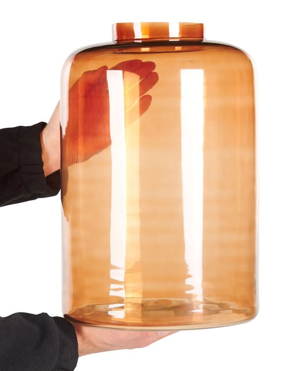 Blomvas Orange Glas Tonad Transparent Dekorativt hemtillbehör i glas